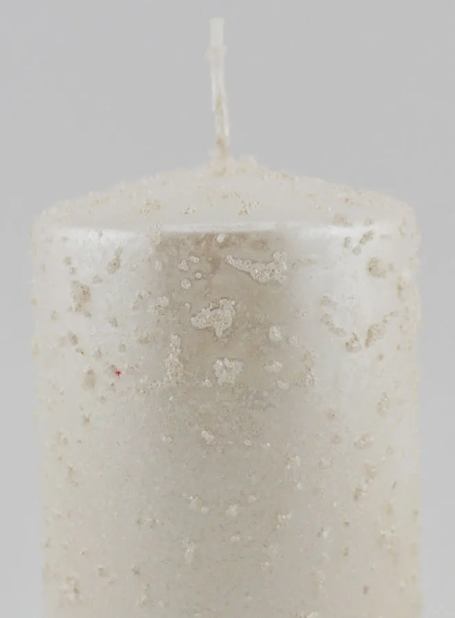 Weihnachtskerze mit Glitzer – Perlweiß (pic 3)
