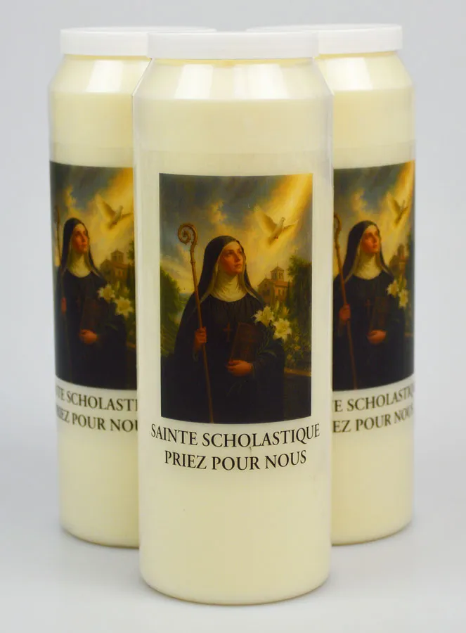 Set 3 Novenenkerzen zur Heiligen Scholastika (pic 1)