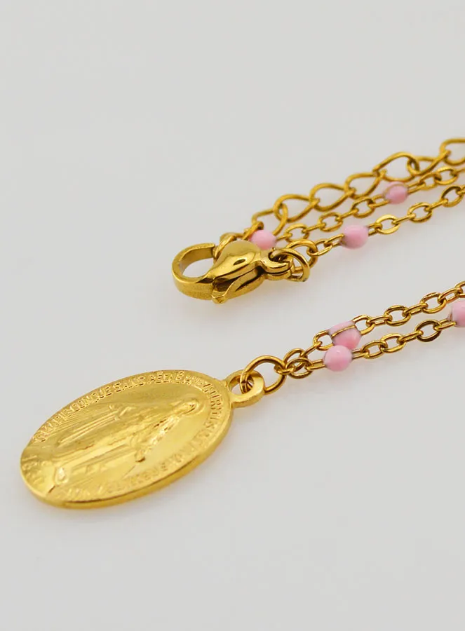 Perlenkette Wundertätige Medaille – Rosa (pic 1)