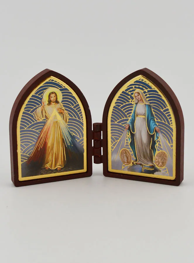 Diptychon Mini Ikone – Jesus und Wundertätige Madonna (pic 1)