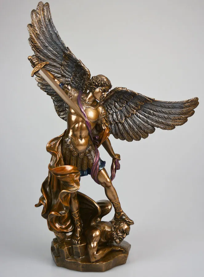 Religiöse Figur des Erzengels Michael aus Bronze – 37 cm (pic 1)