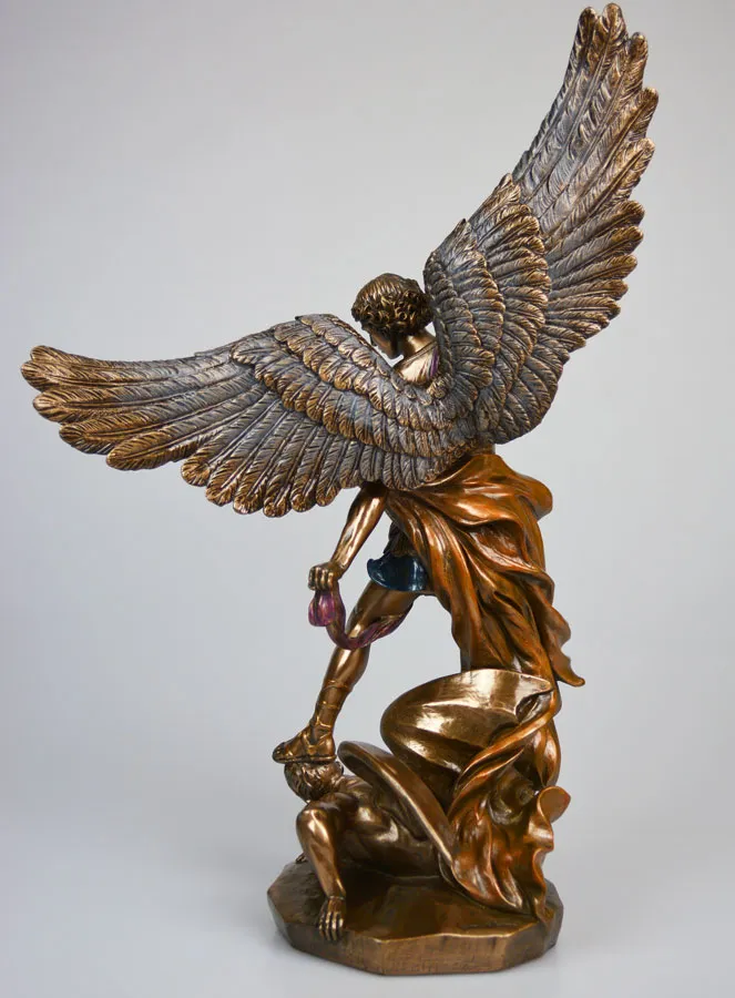 Religiöse Figur des Erzengels Michael aus Bronze – 37 cm (pic 4)