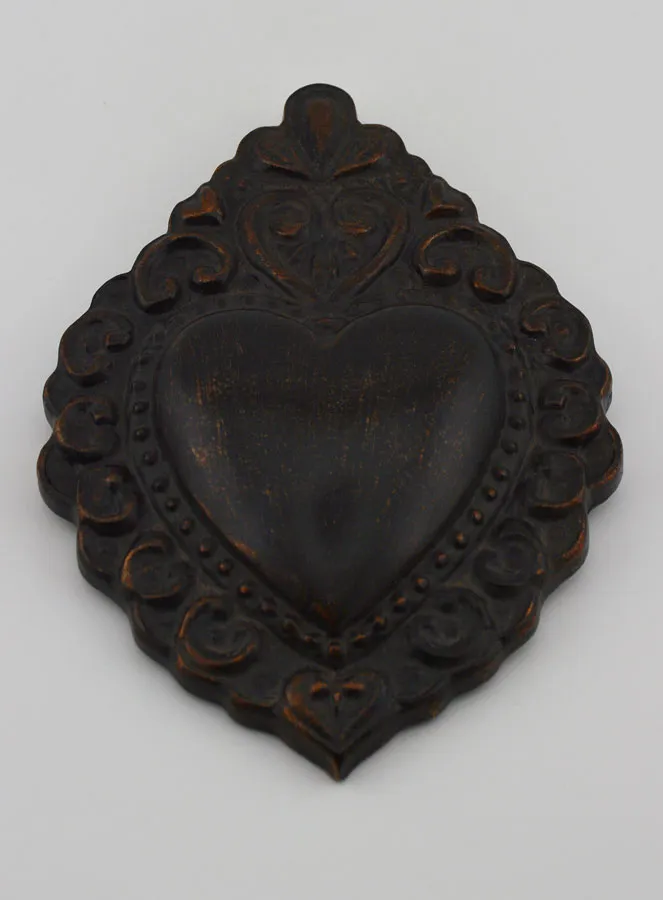 Ex Voto Wanddekoration Schwarz und Bronze – 15cm (pic 2)