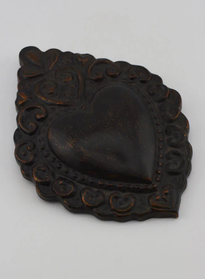 Ex Voto Wanddekoration Schwarz und Bronze – 15cm (pic 3)