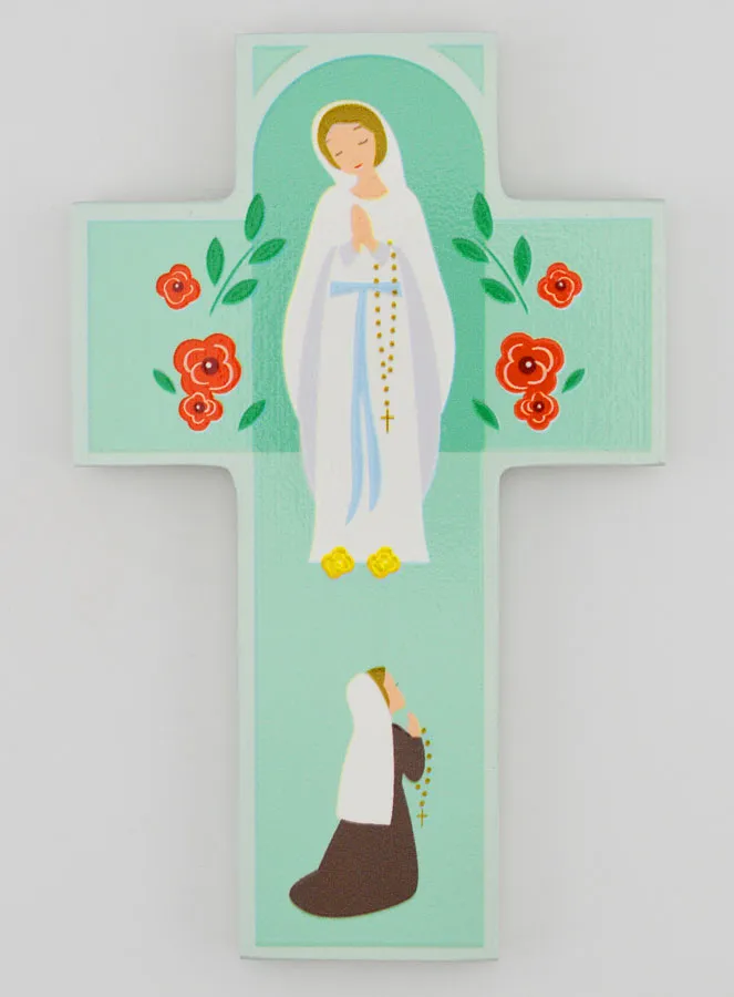 Kinderkreuz aus Holz – Madonna von Lourdes (pic 1)
