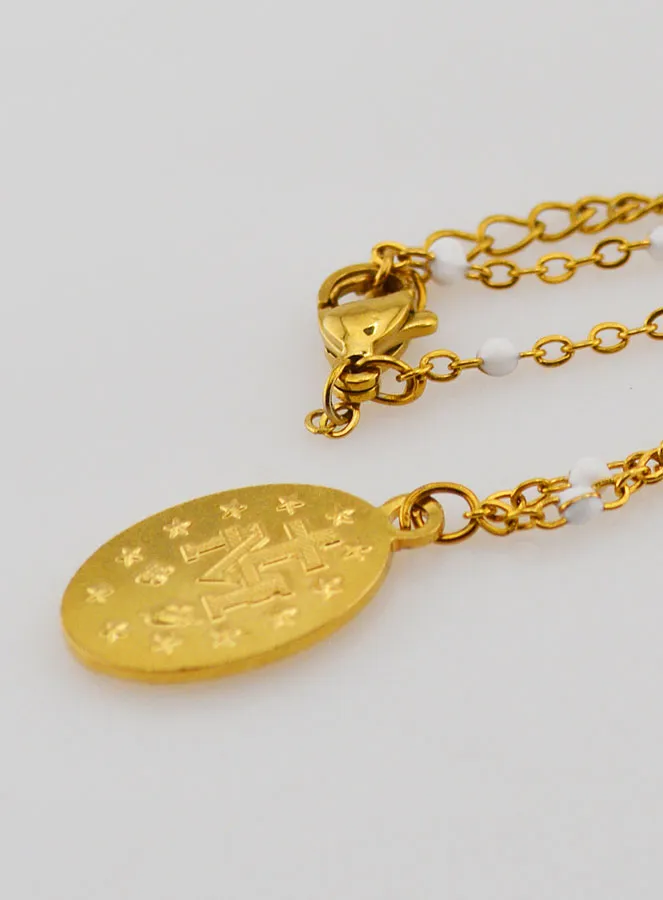 Kette mit Perlen Wundertätige Medaille – Weiß (pic 4)