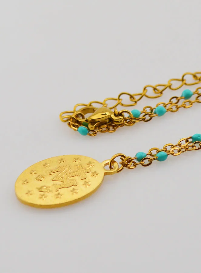 Kette mit Perlen Wundertätige Medaille – Türkis (pic 4)
