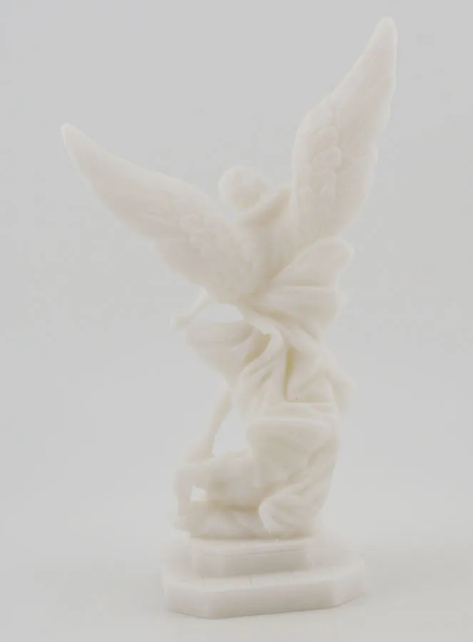 Alabaster-Figur des Heiligen Michael – 12cm (pic 4)