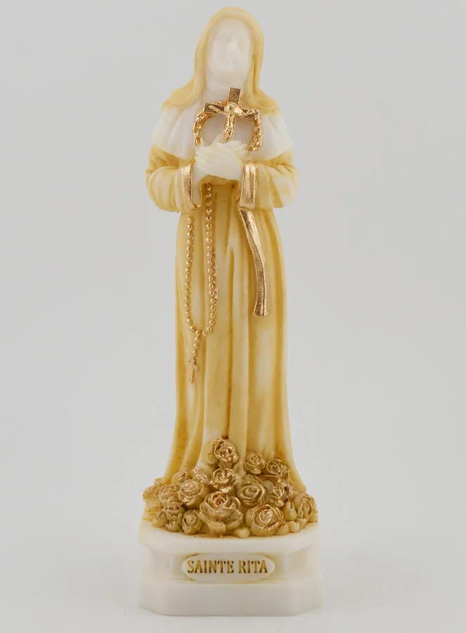 Figur der Heiligen Rita aus Bemaltem Alabaster – 12cm (pic 1)