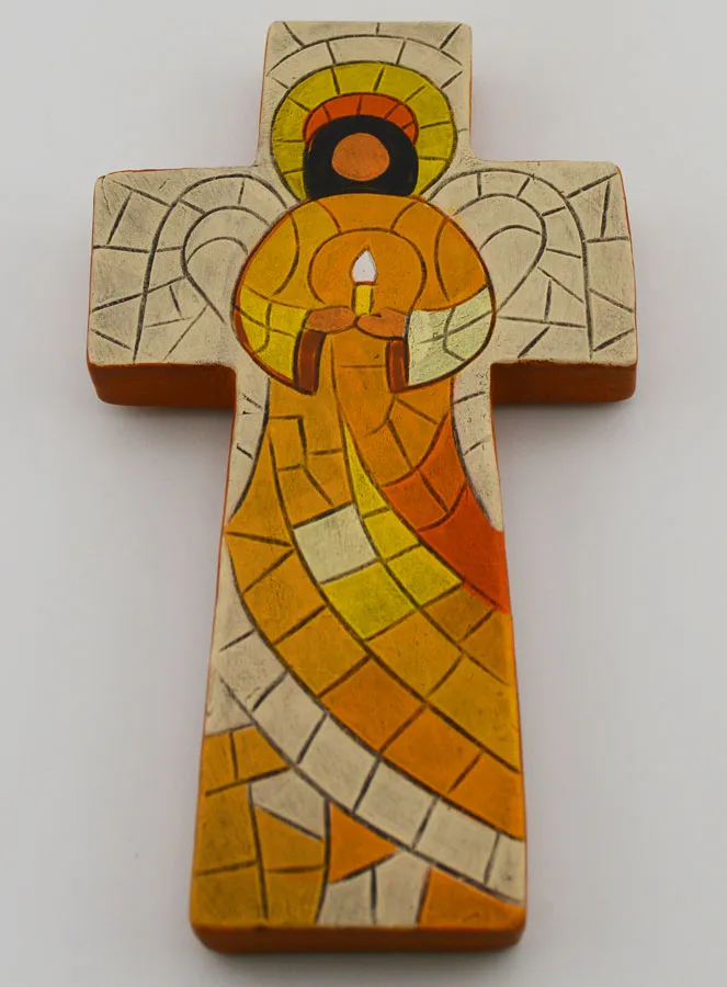 Keramikkreuz Wachender Engel – 15cm (pic 2)