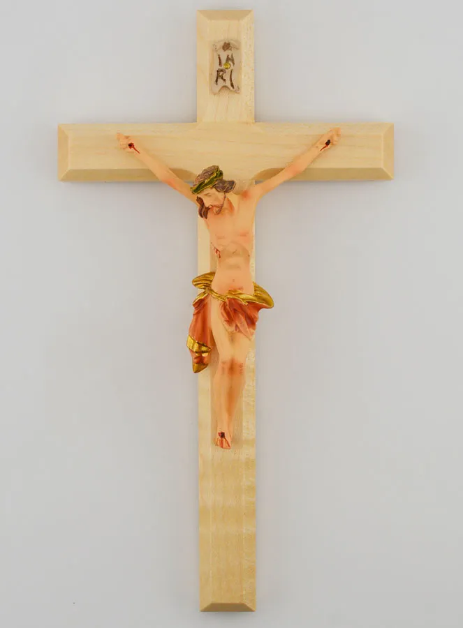 Kruzifix aus Lindenholz und Christus mit Rotem Tuch – 18cm (pic 1)