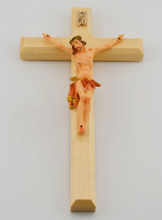 Kruzifix aus Lindenholz und Christus mit Rotem Tuch – 18cm (pic 2)