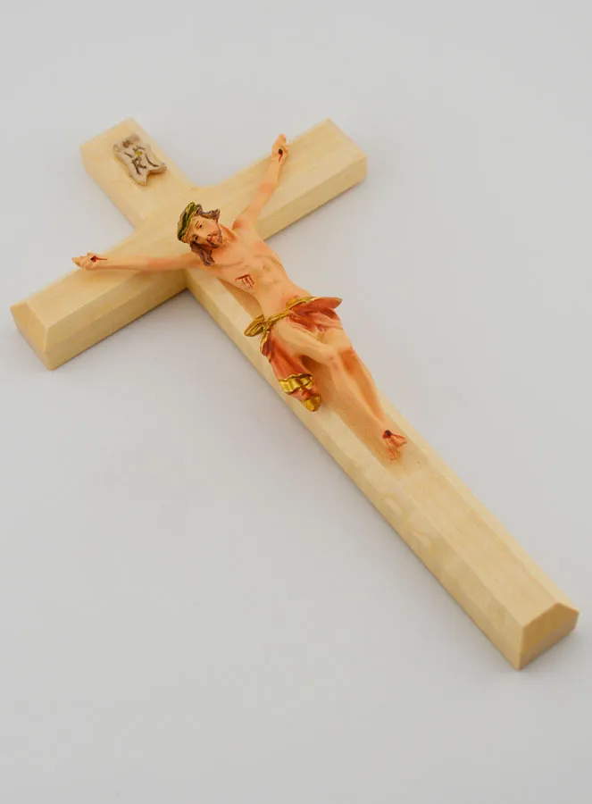 Kruzifix aus Lindenholz und Christus mit Rotem Tuch – 18cm (pic 3)