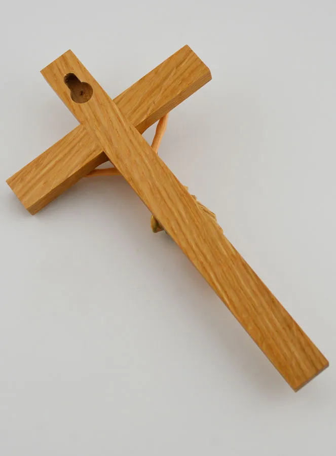 Kruzifix aus Lindenholz und Christus mit Blauem Tuch – 18cm (pic 4)