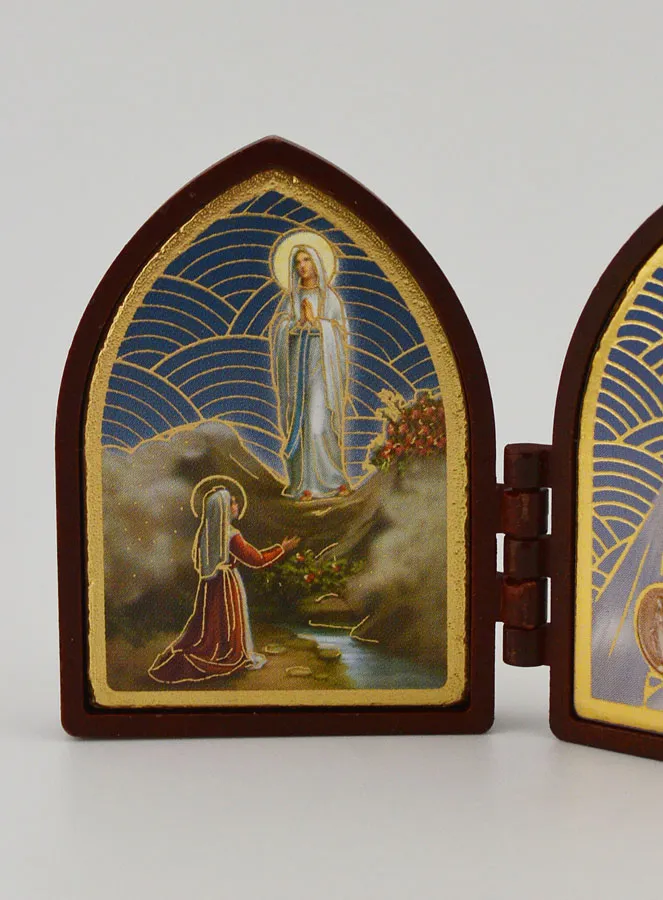 Mini Diptychon Ikone – Madonna von Lourdes und Wunderbare Gottesmutter (pic 2)