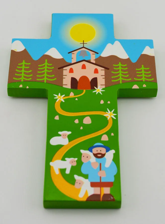 Kinderkreuz aus Holz – Der Gute Hirte (pic 2)
