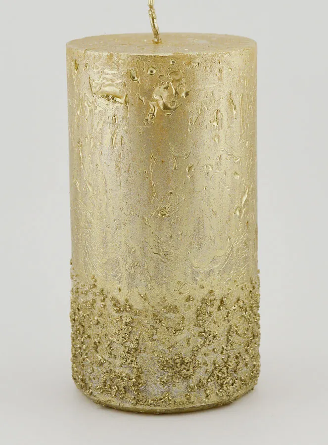 Weihnachtskerze mit Relief – Champagner (pic 1)