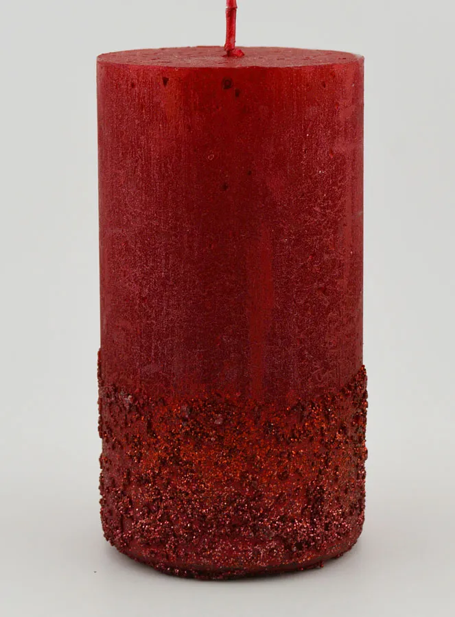 Weihnachtskerze mit Relief – Rot (pic 1)