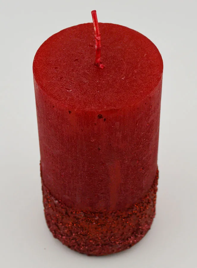 Weihnachtskerze mit Relief – Rot (pic 2)