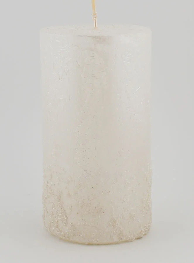 Dekokerze mit Relief – Perlweiß (pic 1)