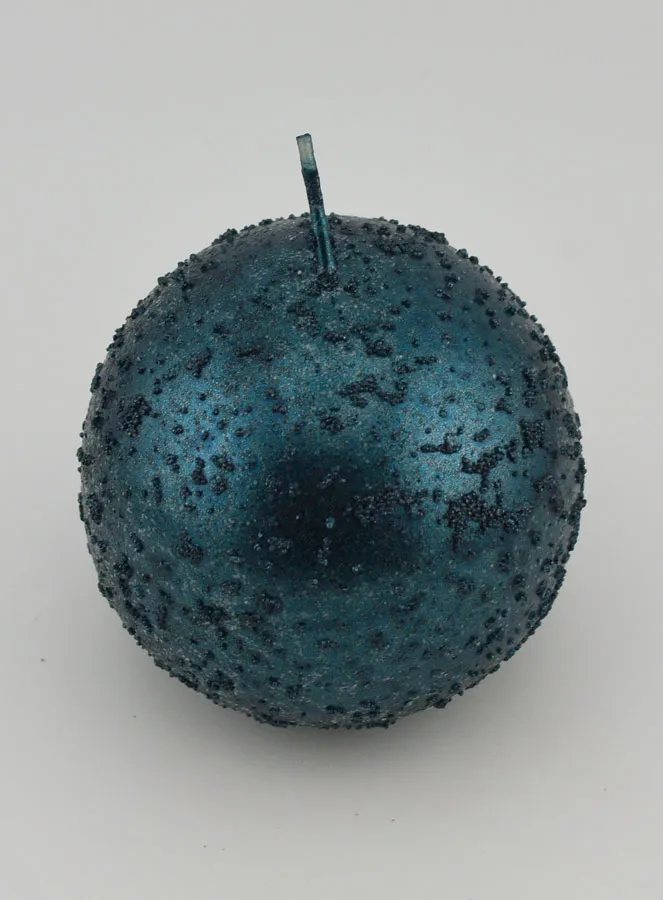 Dekokerze in Kugelform mit Glitzer – Blau-Grün (pic 2)
