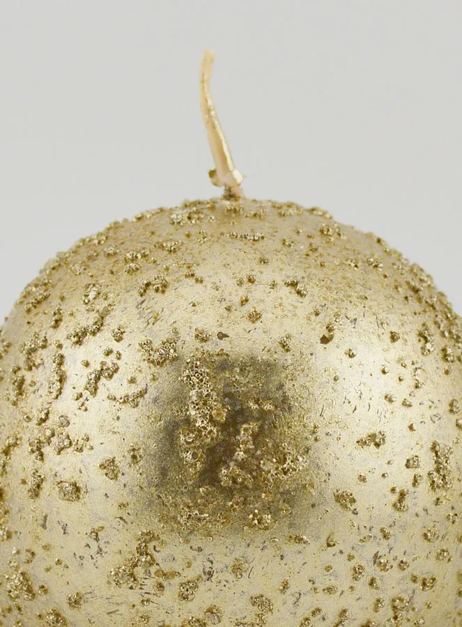 Kerze Weihnachtskugel mit Glitzer – Champagner (pic 3)