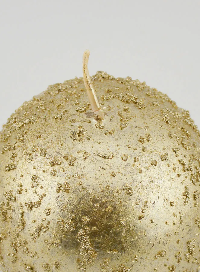 Kerze Weihnachtskugel mit Glitzer – Champagner (pic 4)