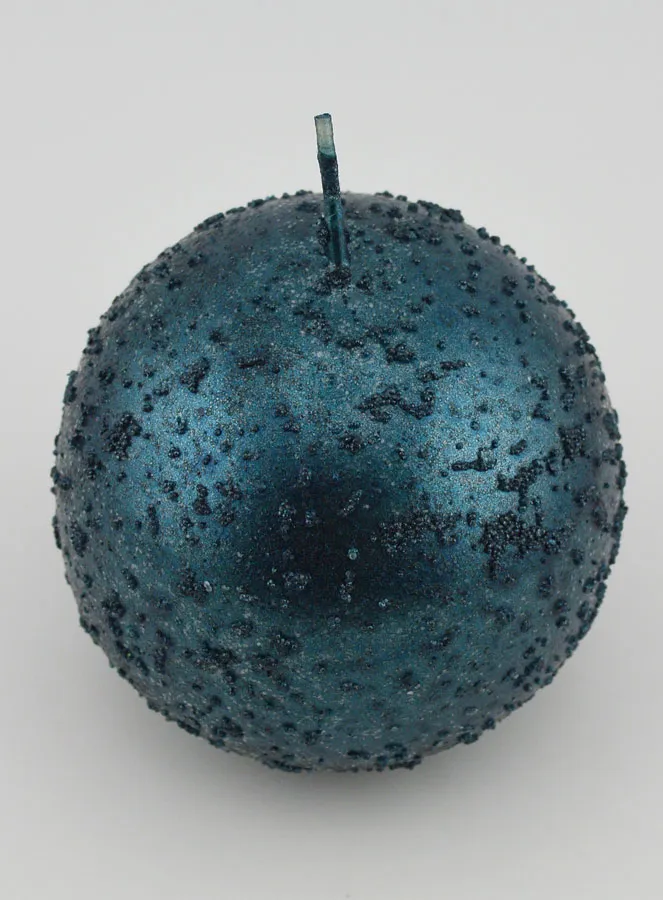 Glitzernde Weihnachtskugel Kerze – Blaugrün (pic 2)