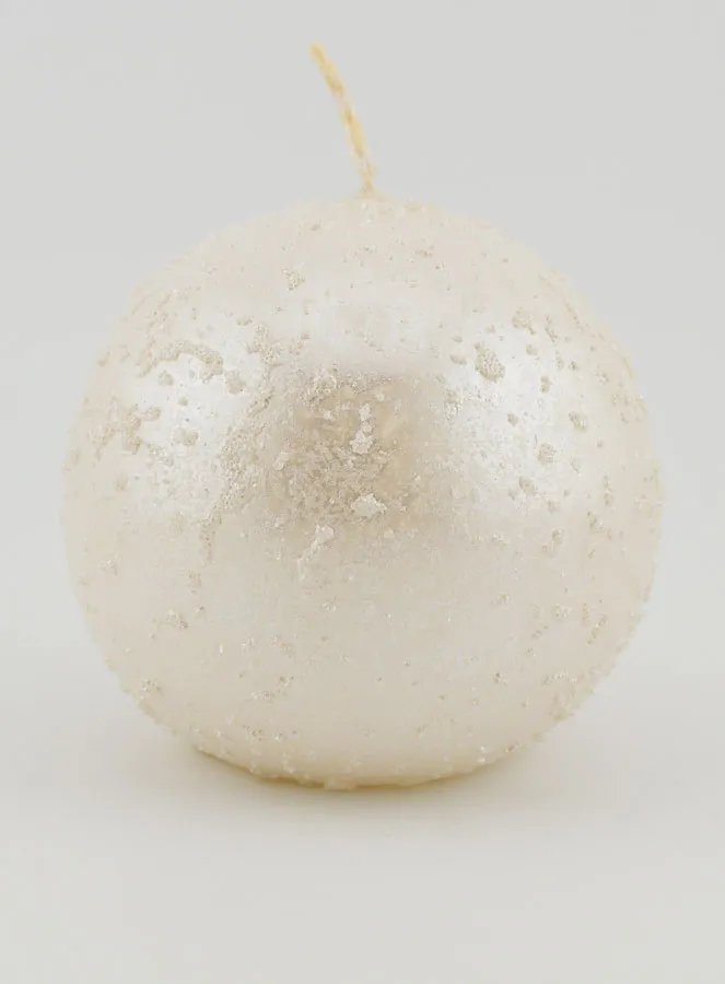 Glitzernde Kerze Weihnachtskugel – Perl Weiß (pic 1)