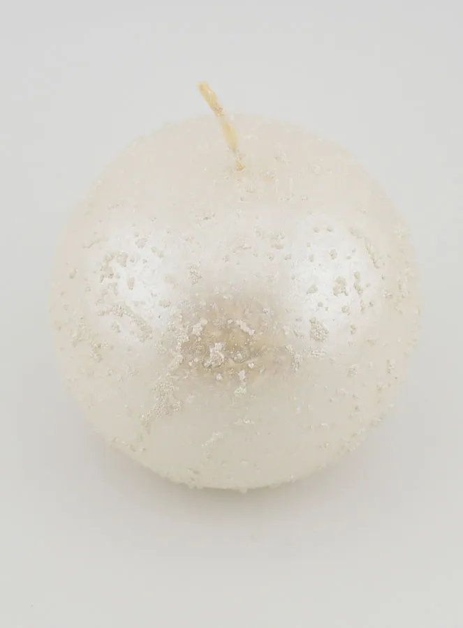 Glitzernde Kerze Weihnachtskugel – Perl Weiß (pic 2)