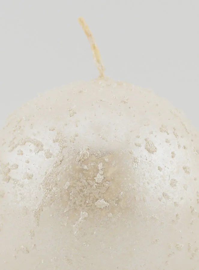 Glitzernde Kerze Weihnachtskugel – Perl Weiß (pic 3)