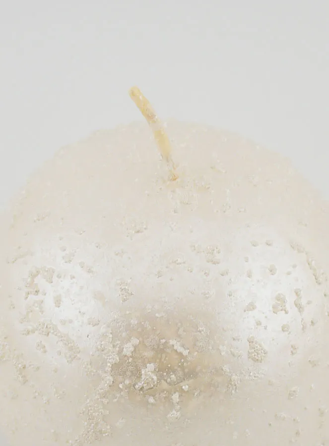 Glitzernde Kerze Weihnachtskugel – Perl Weiß (pic 4)
