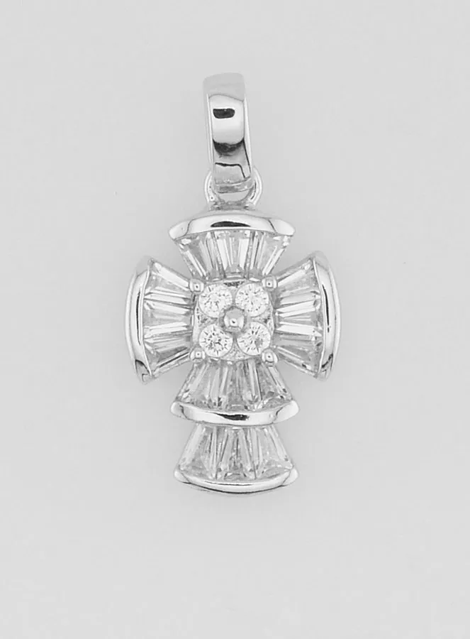 Silber Anhänger mit Gotischem Kreuz – 16mm (pic 1)