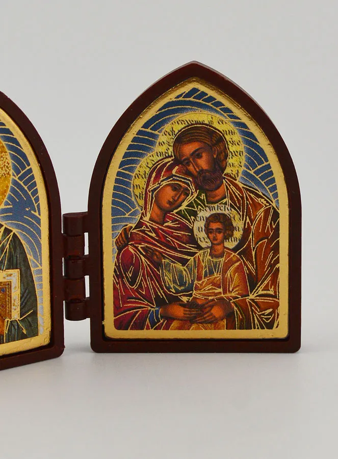 Kleine Diptychon Ikone – Christus Pantokrator und die Heilige Familie (pic 3)