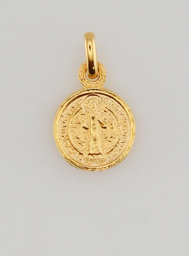 Vergoldete Medaille des Heiligen Benedikt – 10mm (pic 1)