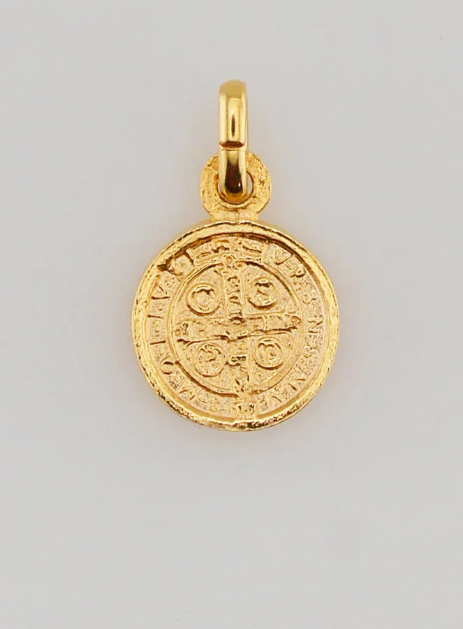 Vergoldete Medaille des Heiligen Benedikt – 10mm (pic 2)