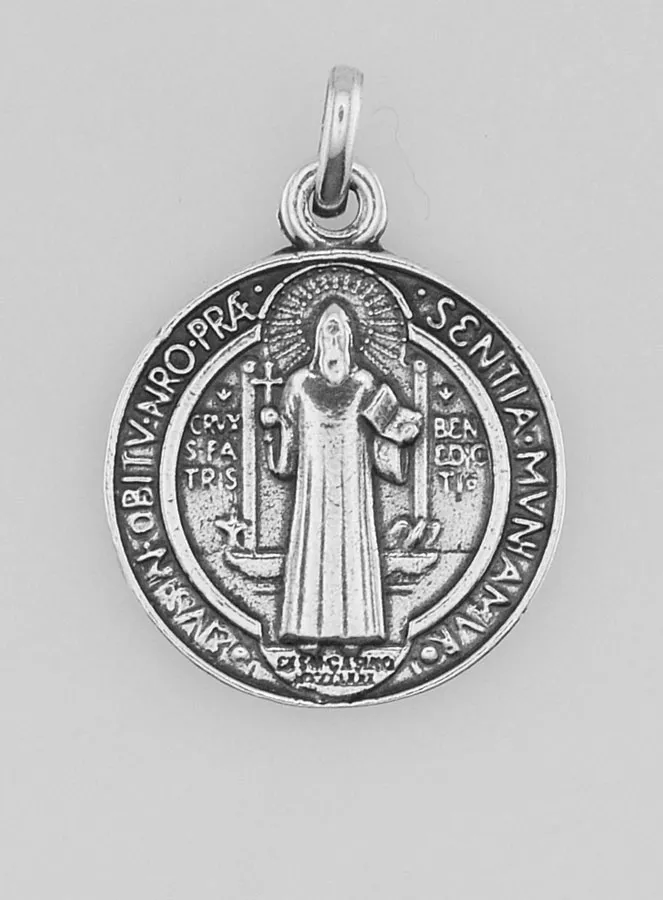 Versilberte Medaille des Heiligen Benedikt – 18mm (pic 2)
