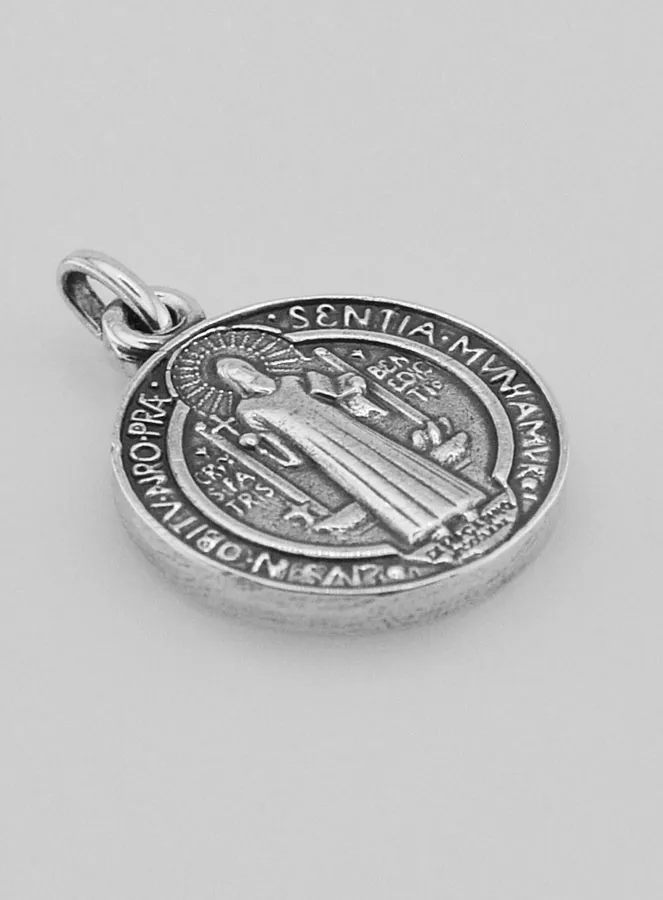 Versilberte Medaille des Heiligen Benedikt – 18mm (pic 3)