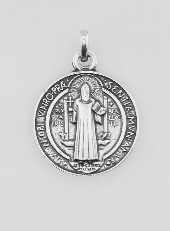 Versilberte Medaille Heiliger Benedikt – 15mm (pic 2)