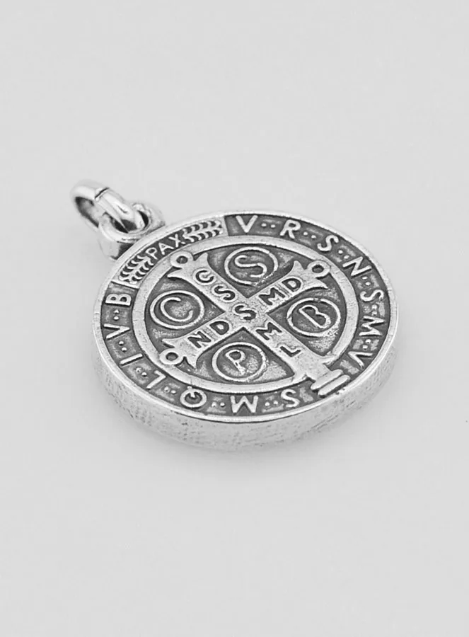 Versilberte Medaille Heiliger Benedikt – 15mm (pic 3)