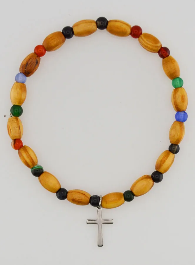 Armband mit Kreuz – Achat und Holz (pic 1)