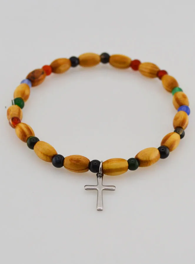 Armband mit Kreuz – Achat und Holz (pic 2)