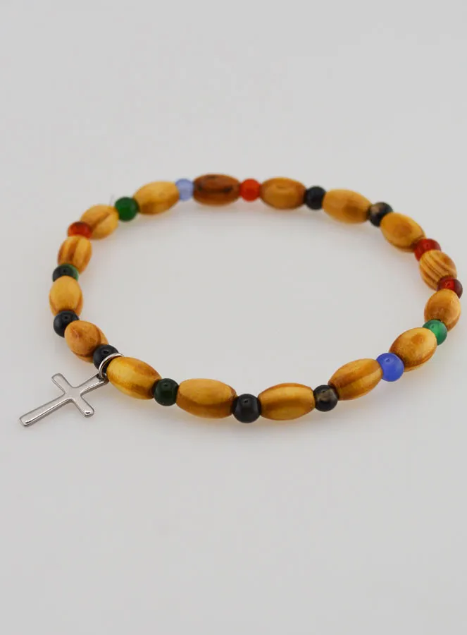 Armband mit Kreuz – Achat und Holz (pic 4)
