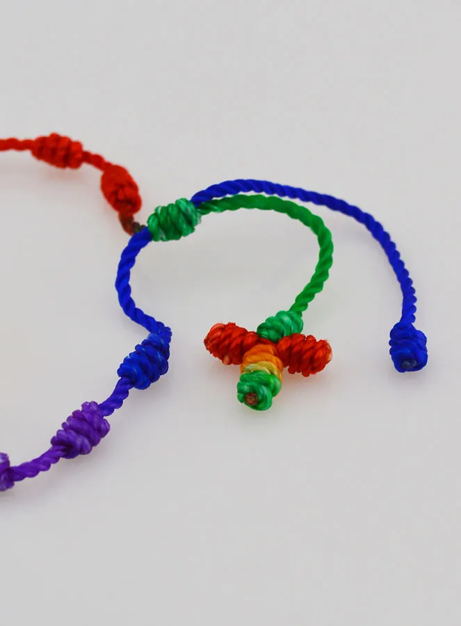 Zehner Rosenkranz Armband Bunte Kordel (pic 3)