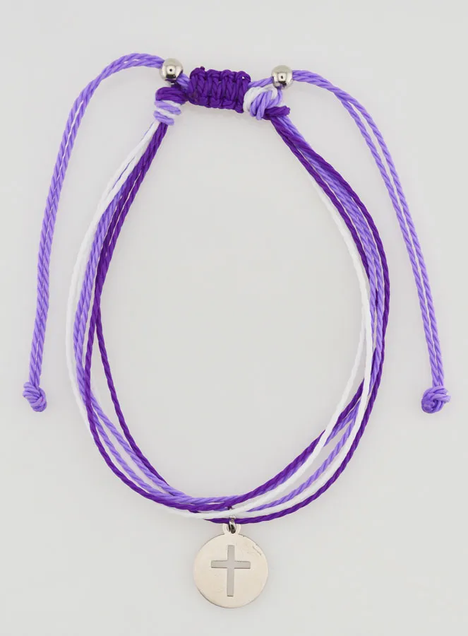 Armband mit Kreuz – Violett (pic 1)