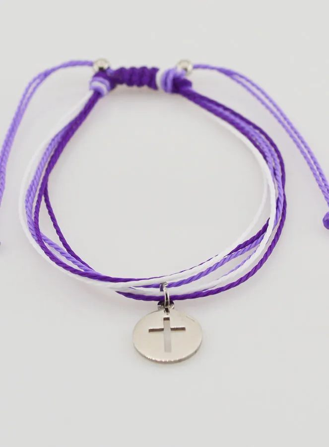 Armband mit Kreuz – Violett (pic 2)