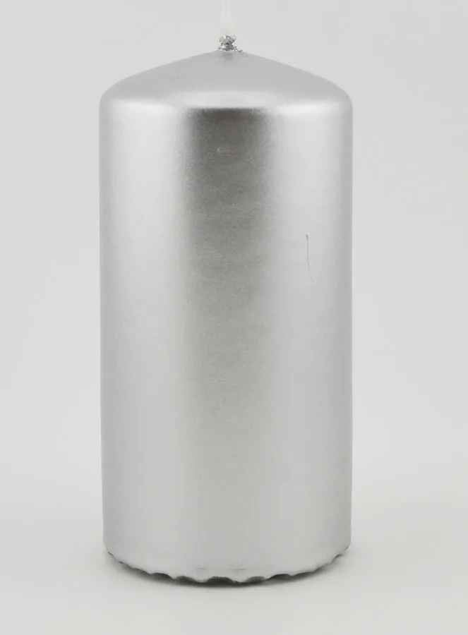 Weihnachtskerze Metallic – Silber (pic 1)