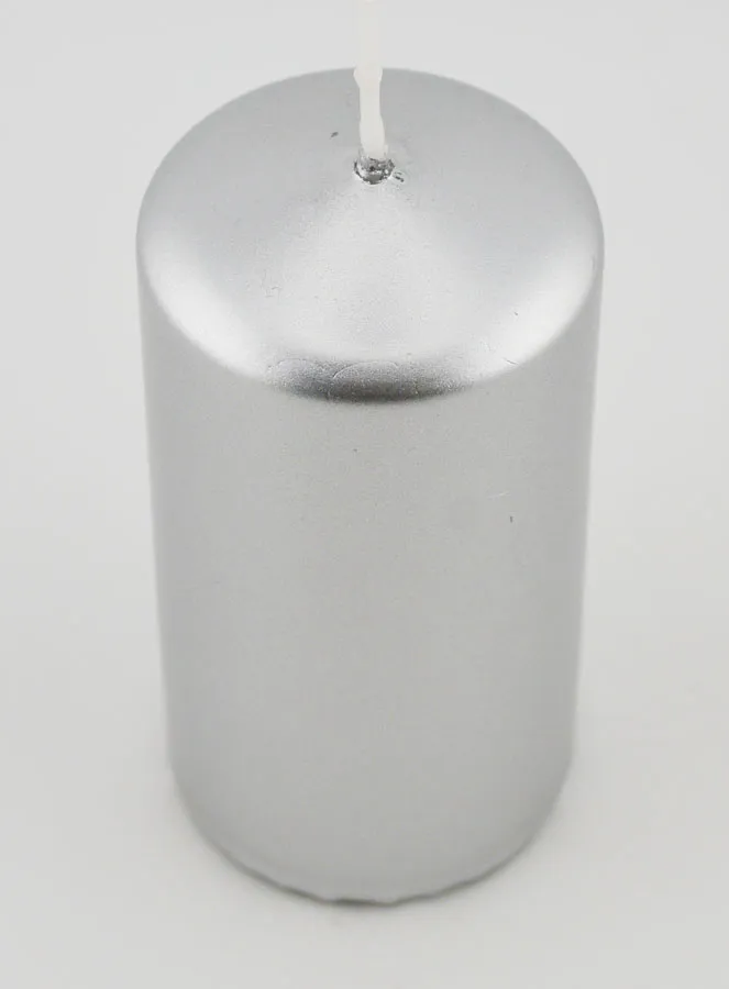 Weihnachtskerze Metallic – Silber (pic 2)