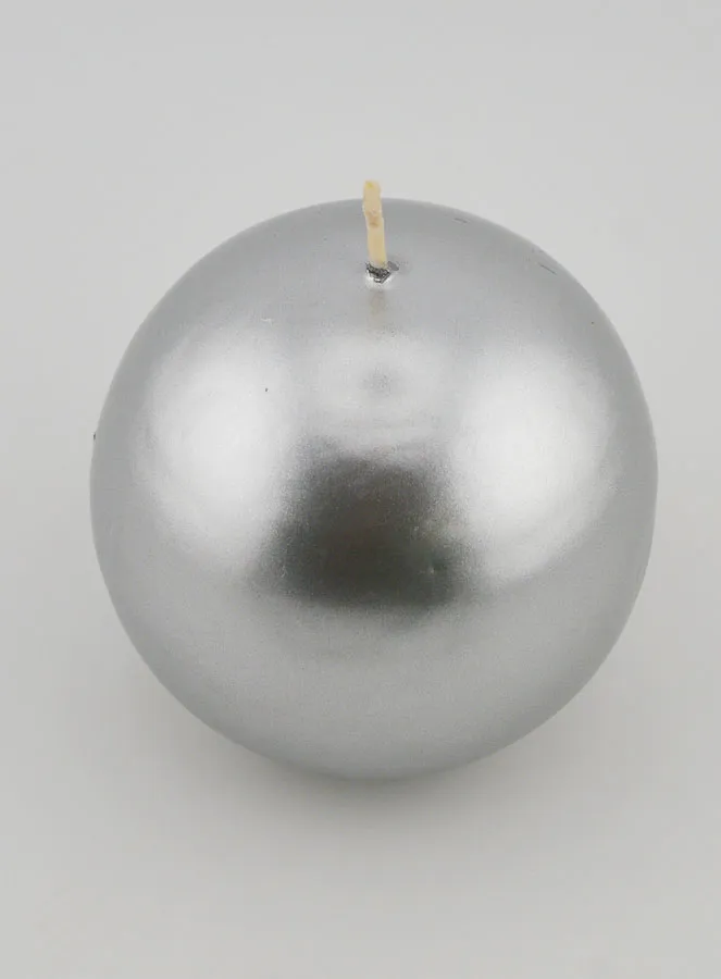 Runde Dekokerze 8cm – Silber (pic 2)