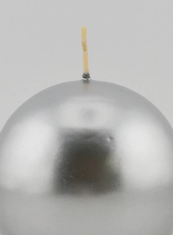 Runde Dekokerze 8cm – Silber (pic 3)